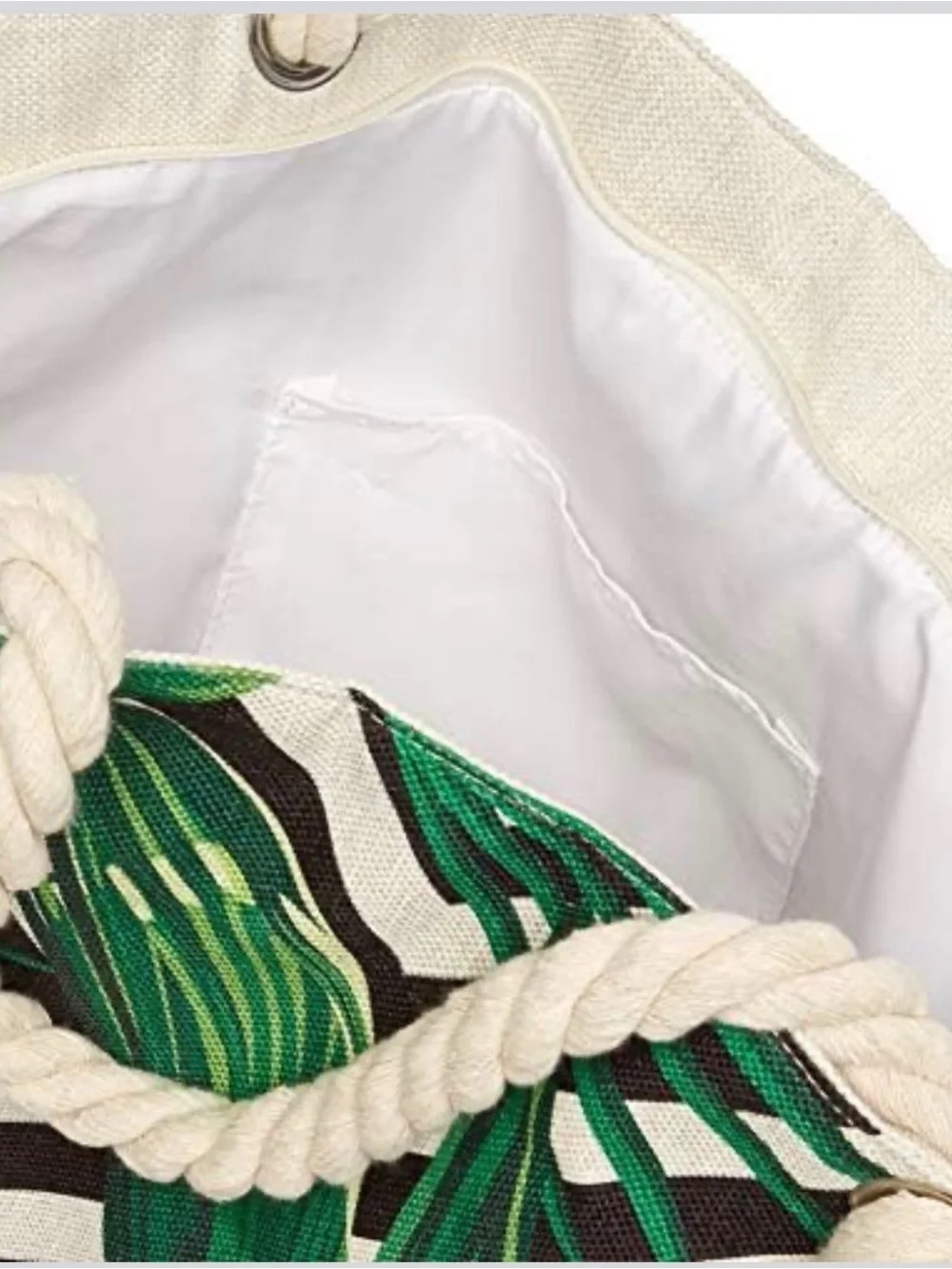 SPACIOUS 🌴💚TROPICAL💚🌴 ROPE HANDLE EXTRA LARGE BEACH TOTE BAG 🌟NEW🌟
